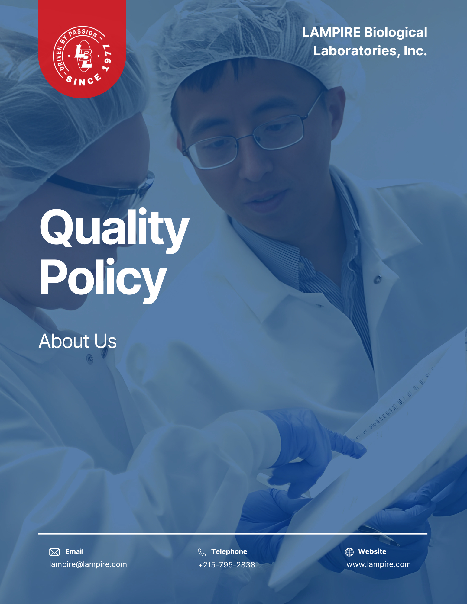 Quality Policy & Accreditation | Lampire Biological Laboratories, Inc.